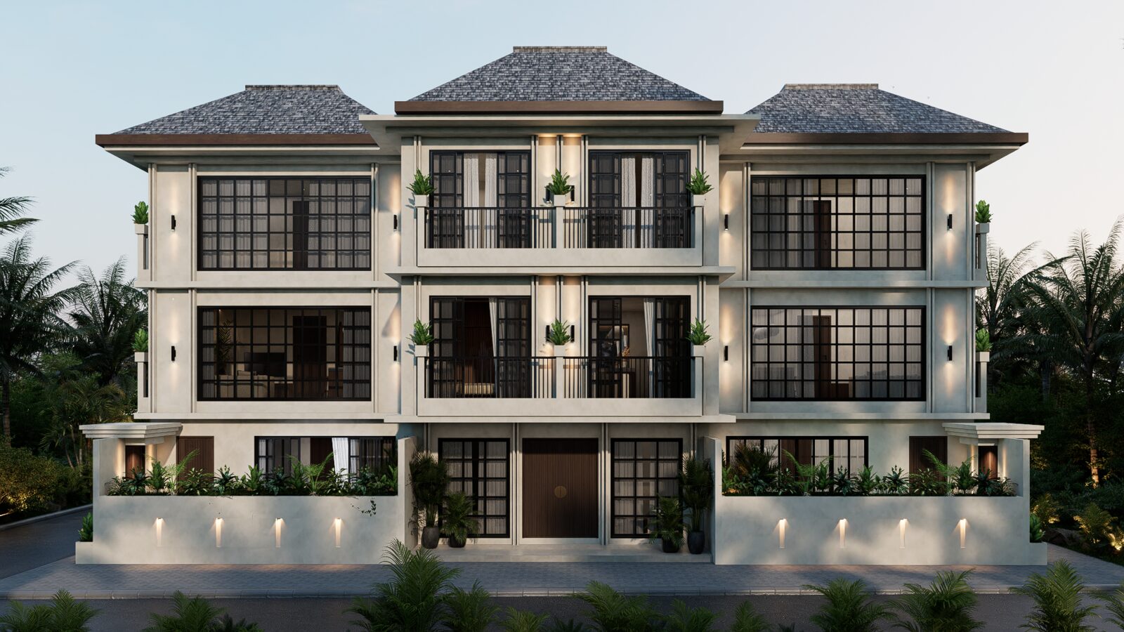 The apartment house from the street